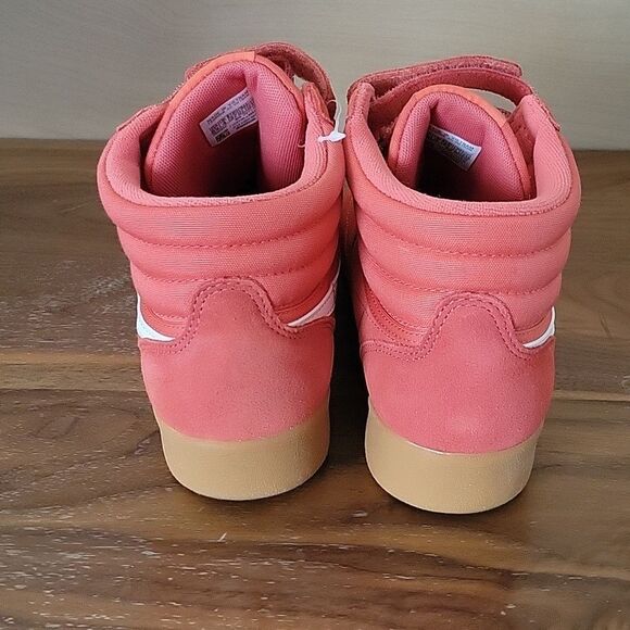 NEW Reebok Women’s 6.5 Freestyle Hi Shoes Sneakers Suede Leather Coral Orange - Picture 8 of 12